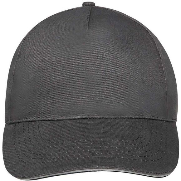 SOLS Unisex Sunny 5 Panel Baseball Cap / Dark Gray/Light Gray - Picture 4 of 5